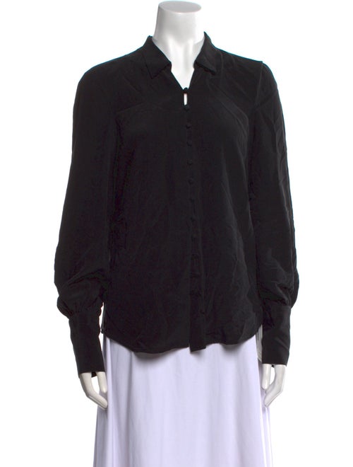 L'Agence Silk Long Sleeve Button-Up Top