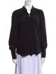 L'Agence Silk Long Sleeve Button-Up Top