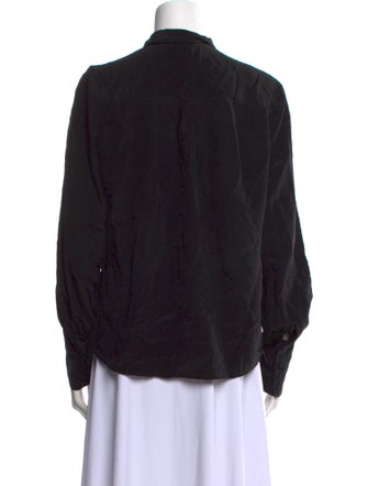 L'Agence Silk Long Sleeve Button-Up Top