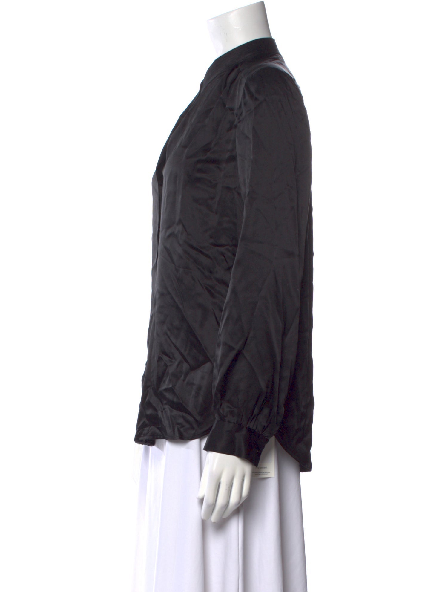 L'Agence Silk V-Neck Button-Up Top