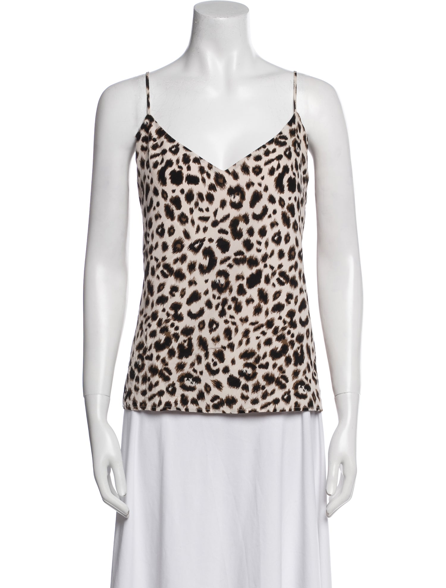 L'Agence Silk Animal Print Top