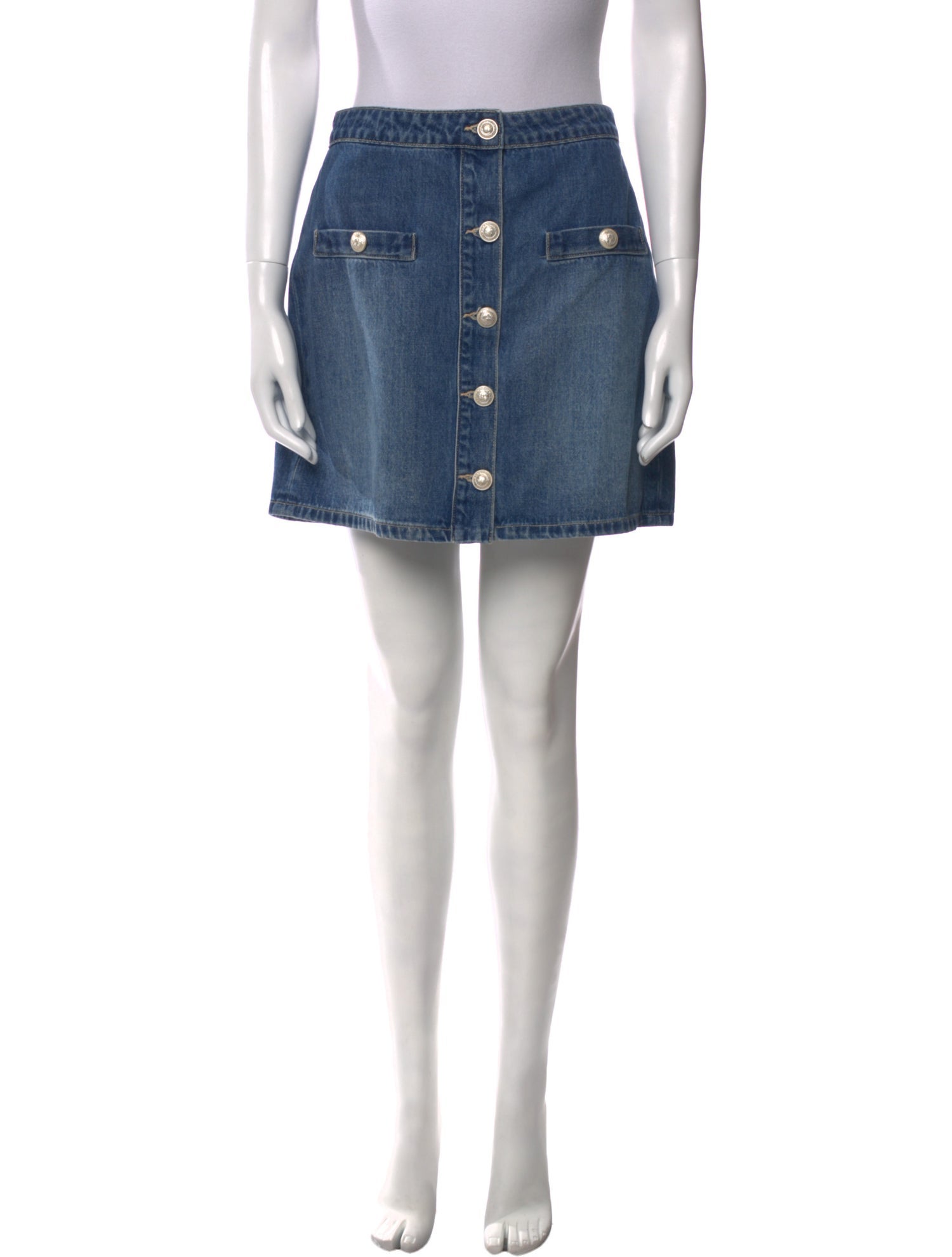 L'Agence Distressed Accents Mini Skirt