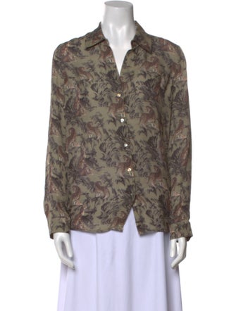 L'Agence Silk Printed Blouse