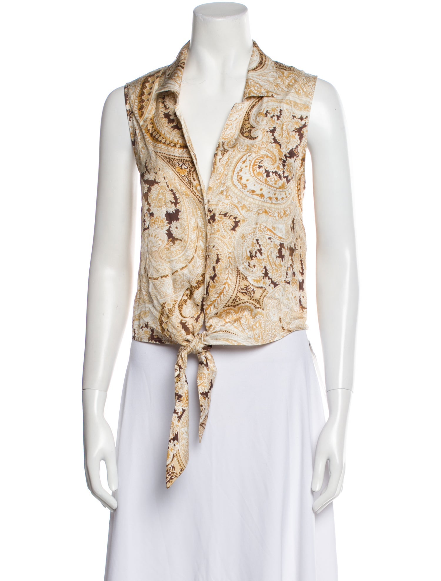 L'Agence Paisley Print Sleeveless Crop Top w/ Tags