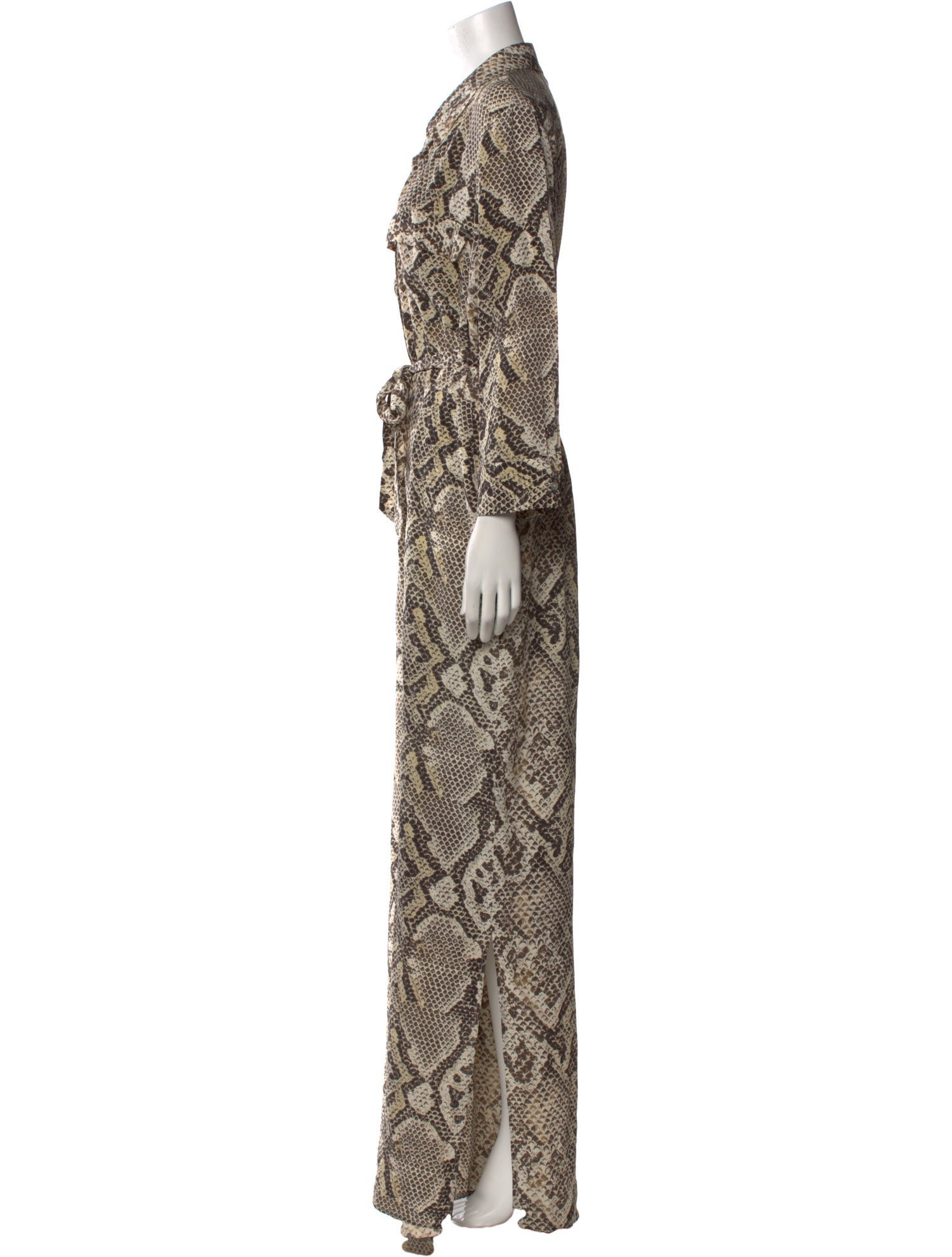 L'Agence Silk Animal Print Jumpsuit