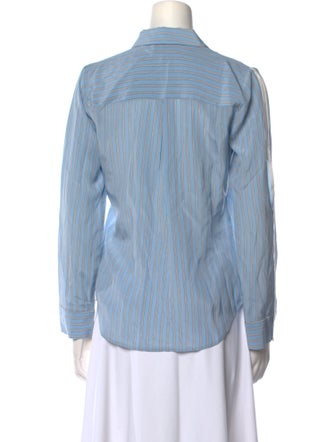 L'Agence Silk Striped Button-Up Top