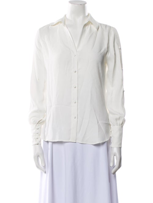 L'Agence Three-Quarter Sleeve Button-Up Top