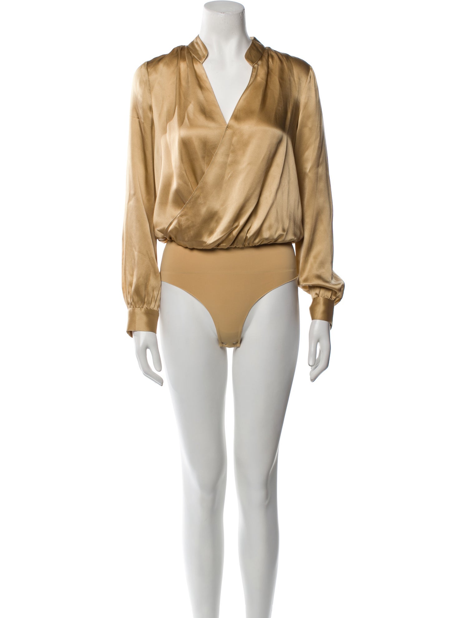 L'Agence Silk V-Neck Bodysuit