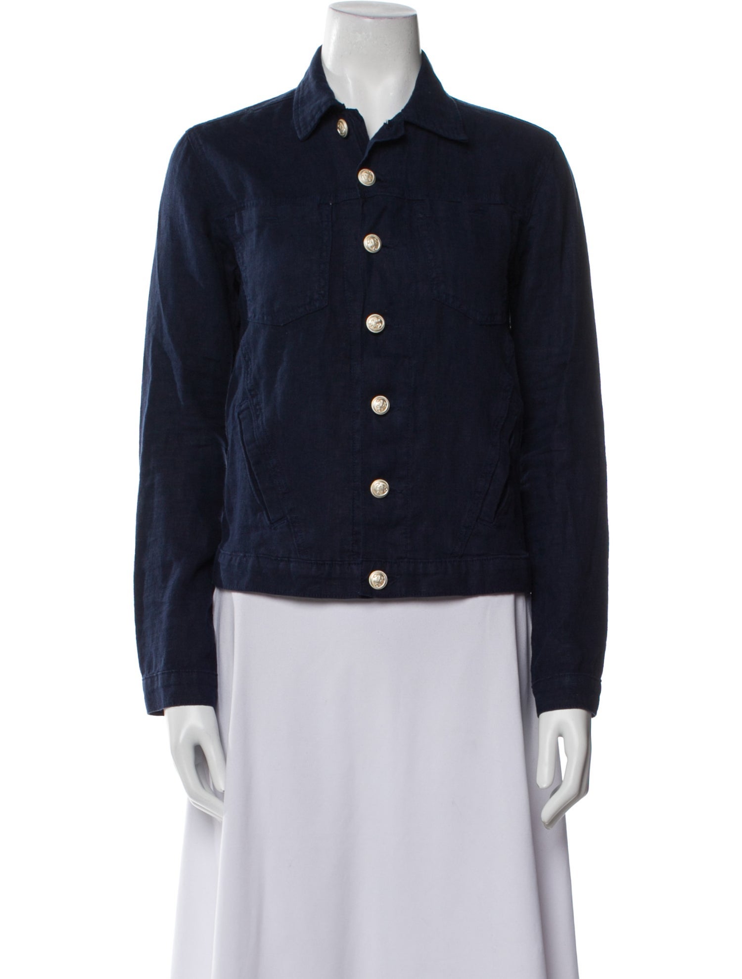 L'Agence Linen Long Sleeve Button-Up Top