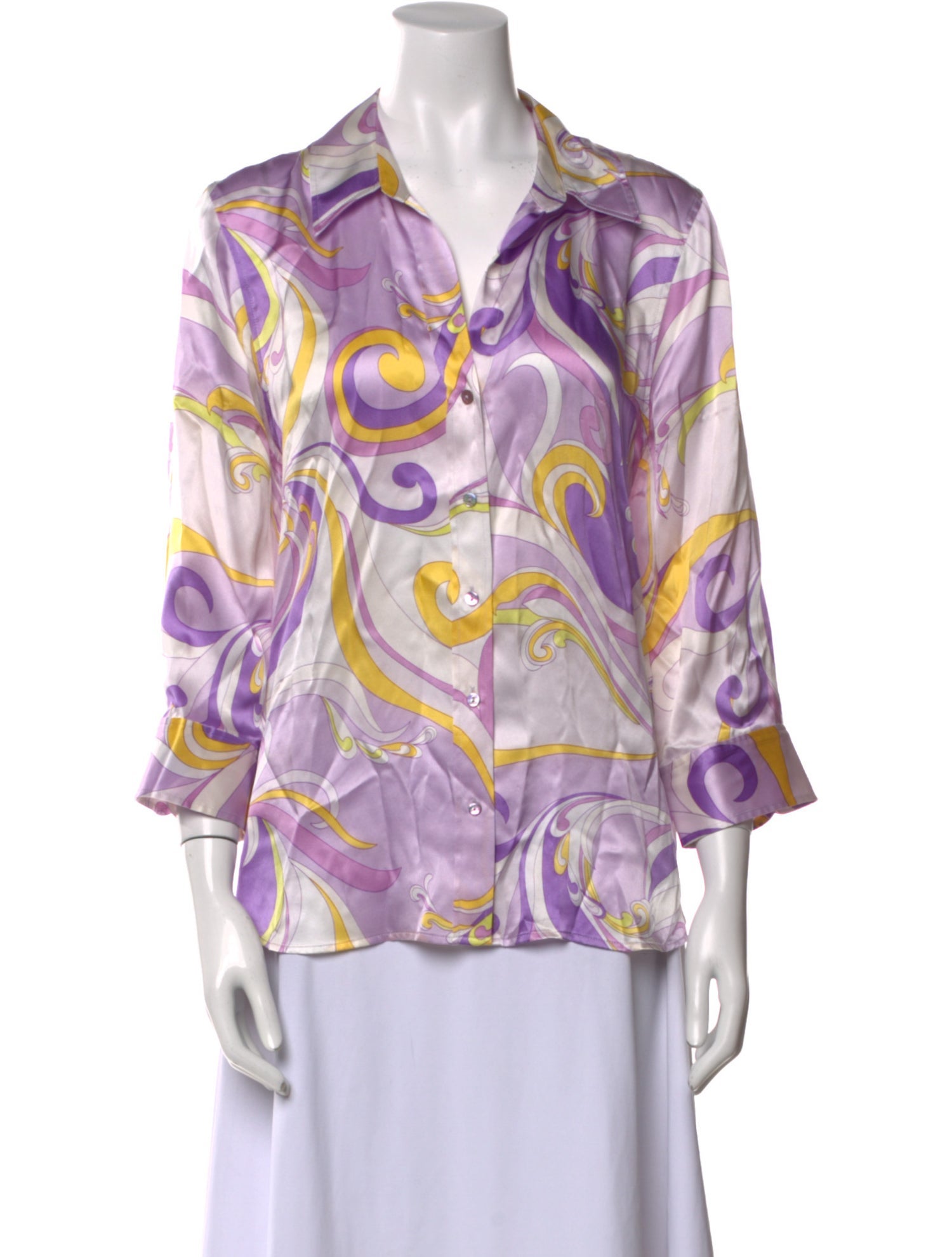 L'Agence Silk Printed Blouse