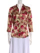 L'Agence Silk Floral Print Button-Up Top