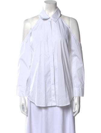 L'Agence Three-Quarter Sleeve Button-Up Top