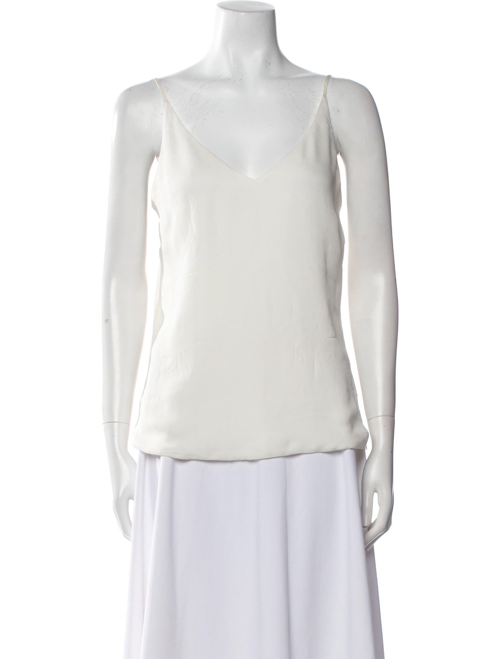 L'Agence Silk V-Neck Top