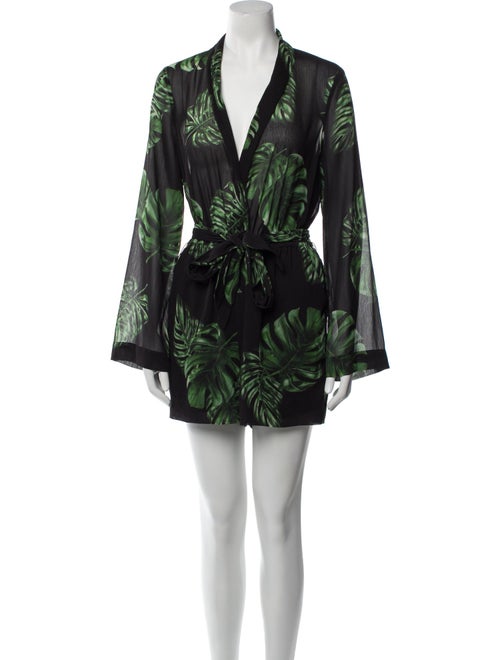 L'Agence Printed V-Neck Romper