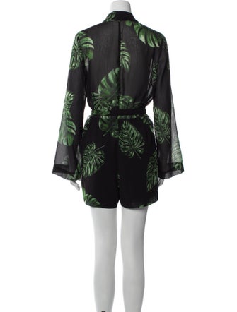 L'Agence Printed V-Neck Romper