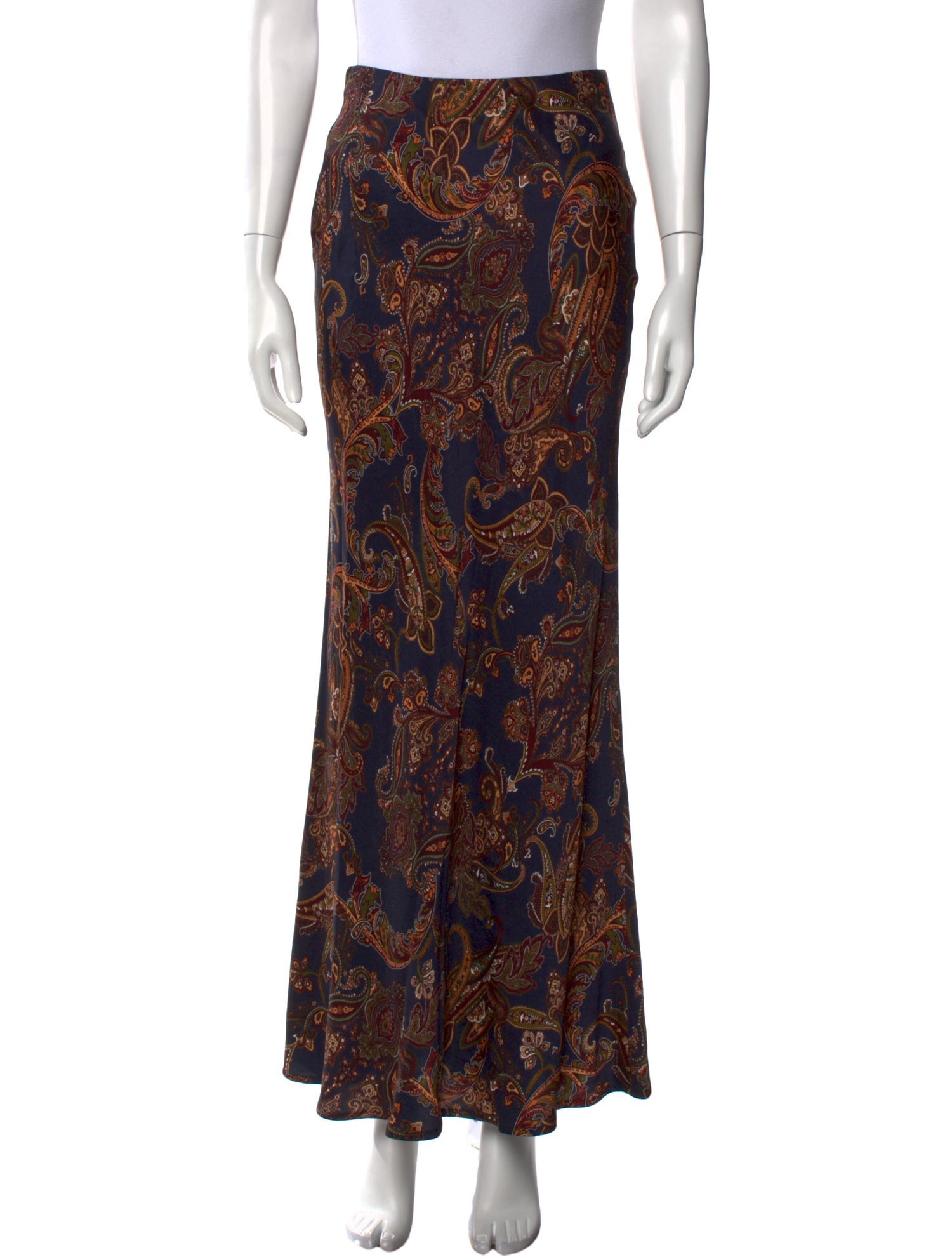 L'Agence Paisley Print Long Skirt