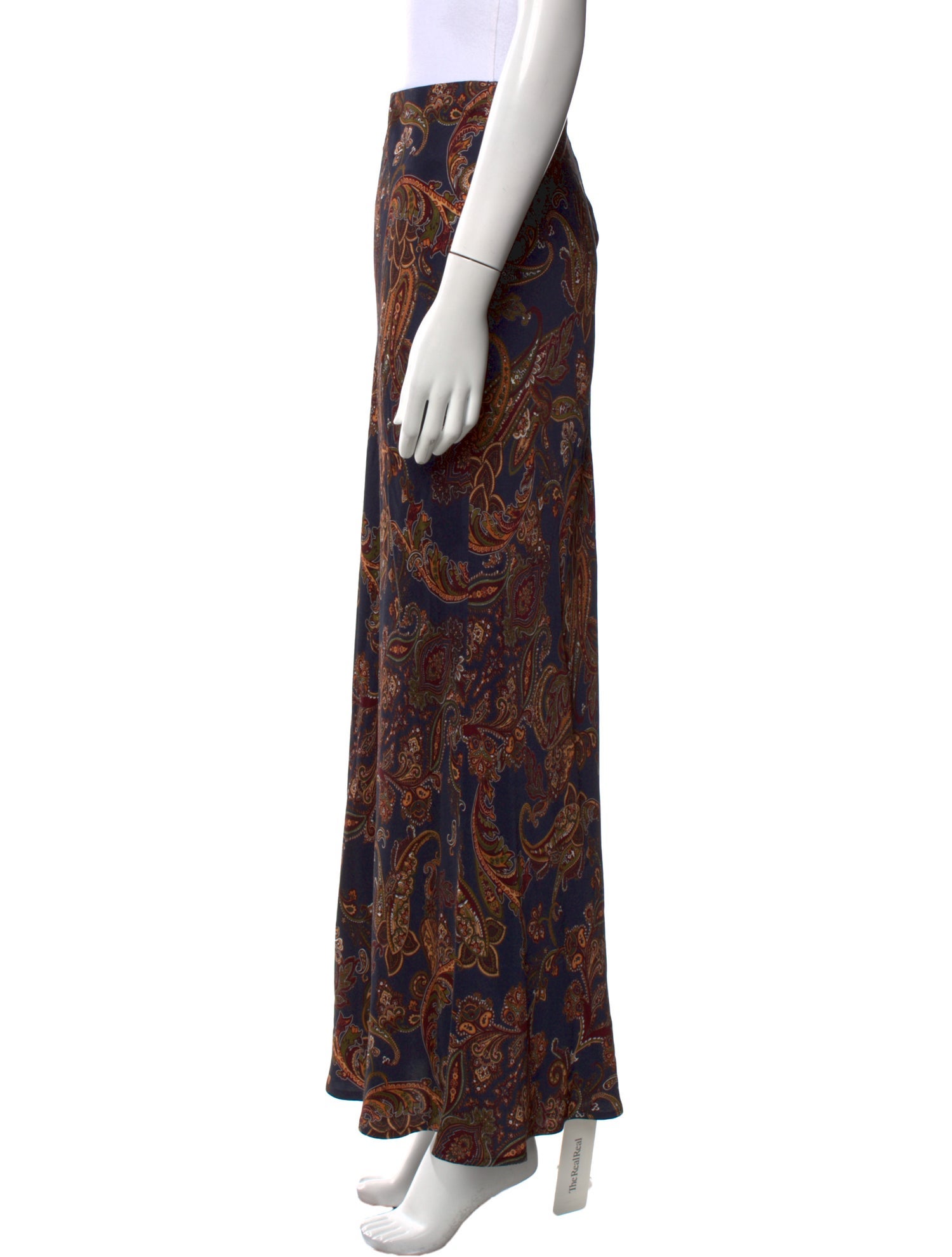 L'Agence Paisley Print Long Skirt