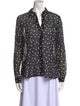 L'Agence Polka Dot Print Long Sleeve Button-Up Top