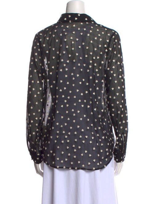L'Agence Polka Dot Print Long Sleeve Button-Up Top