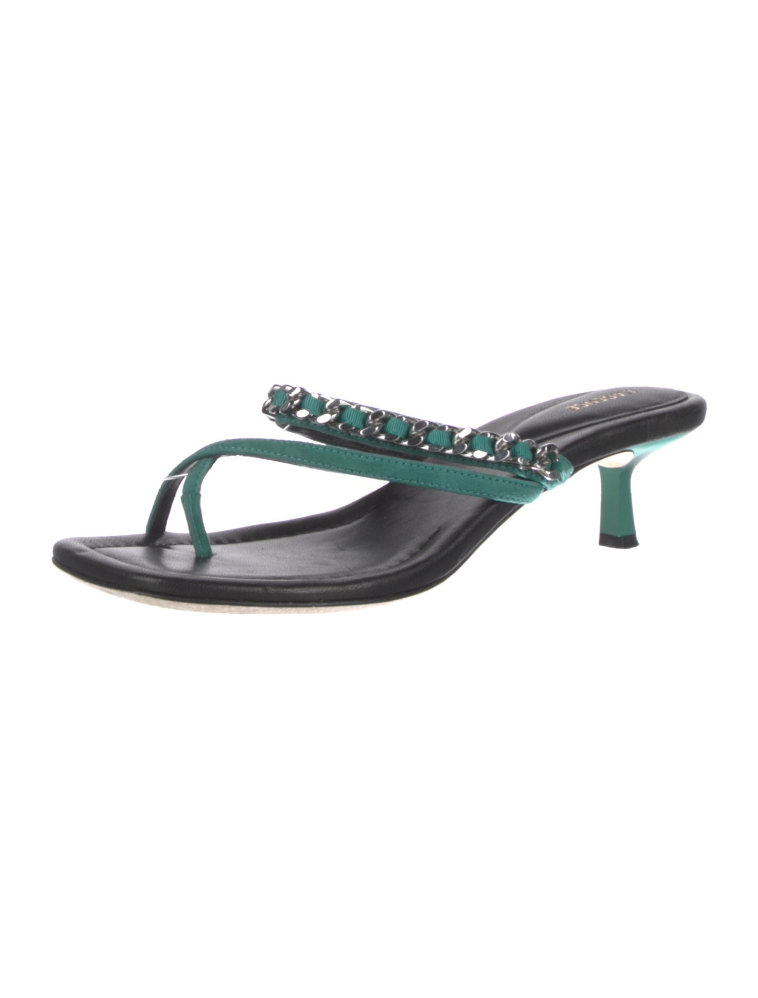 L'Agence Suede Chain-Link Accents Slides