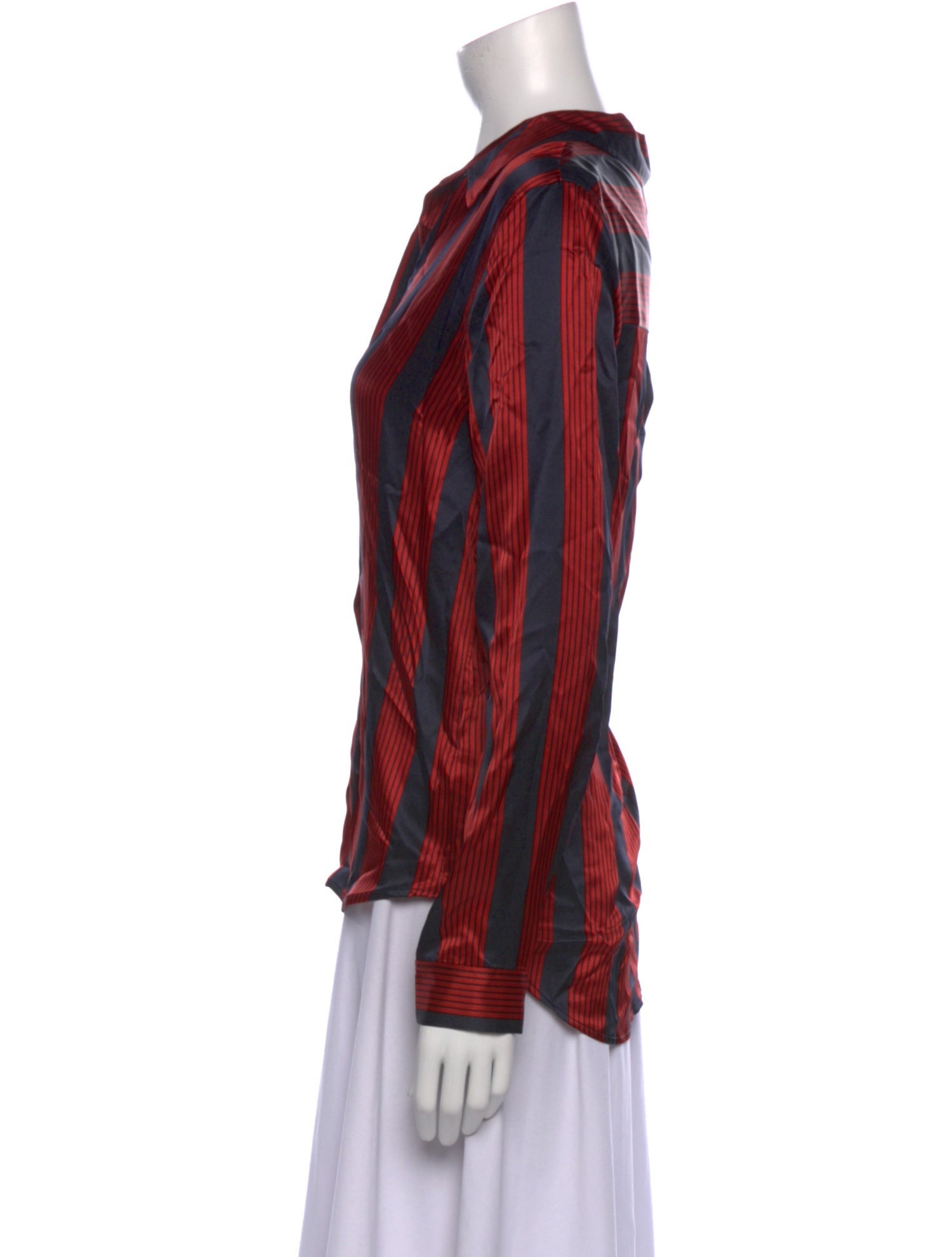 L'Agence Silk Striped Button-Up Top w/ Tags