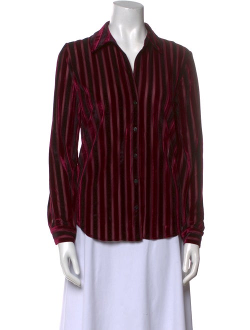 L'Agence Striped Long Sleeve Button-Up Top
