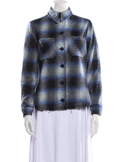 L'Agence Wool Plaid Print Jacket
