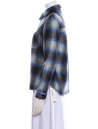 L'Agence Wool Plaid Print Jacket