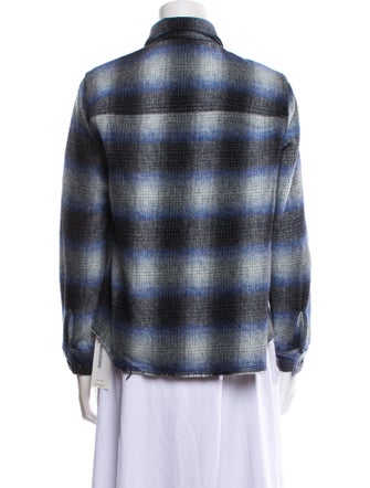 L'Agence Wool Plaid Print Jacket