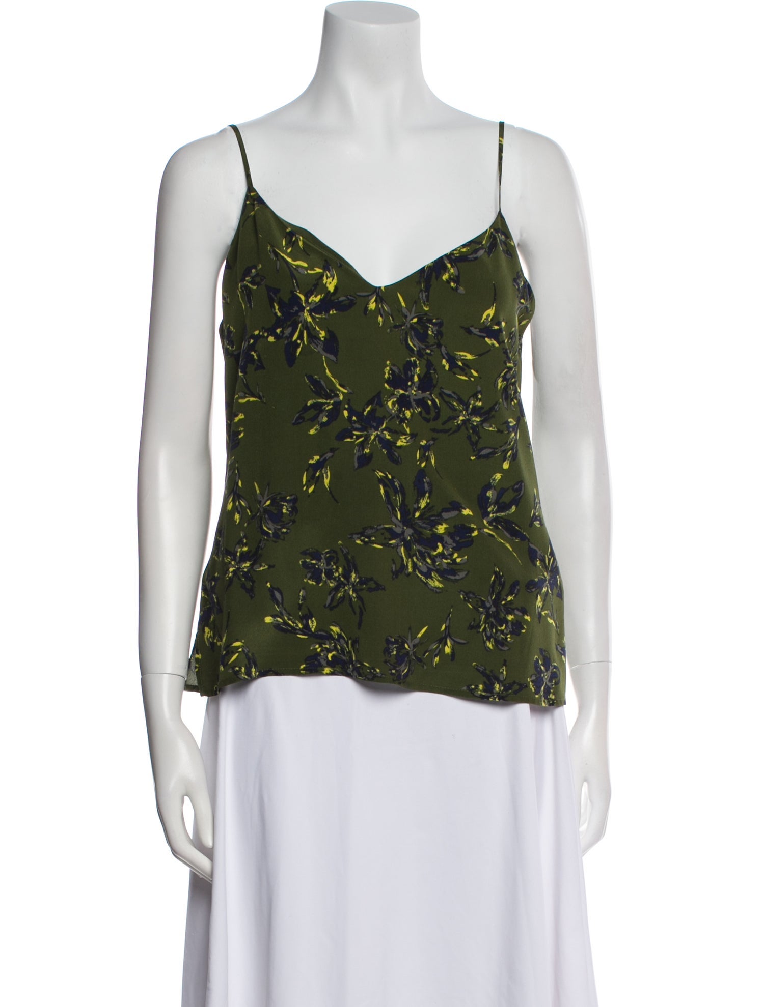 L'Agence Silk Floral Print Top
