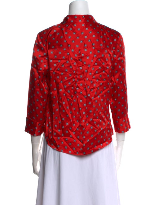 L'Agence Silk Printed Button-Up Top