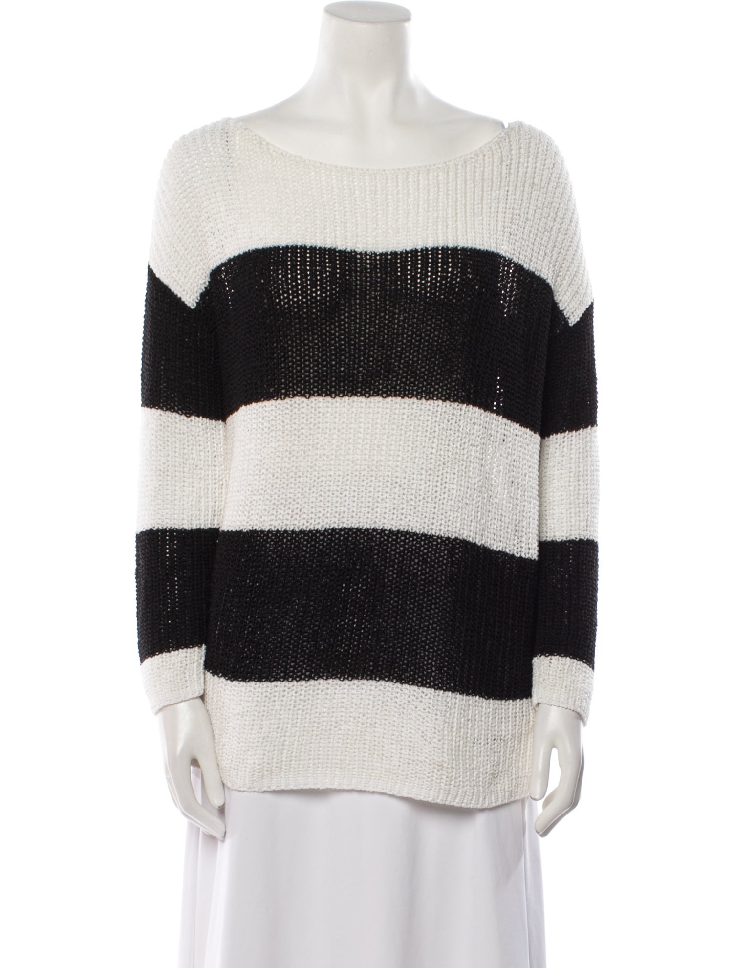 L'Agence Striped Scoop Neck Sweater