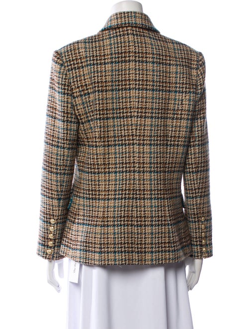 L'Agence Wool Plaid Print Blazer