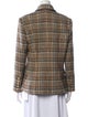 L'Agence Wool Plaid Print Blazer