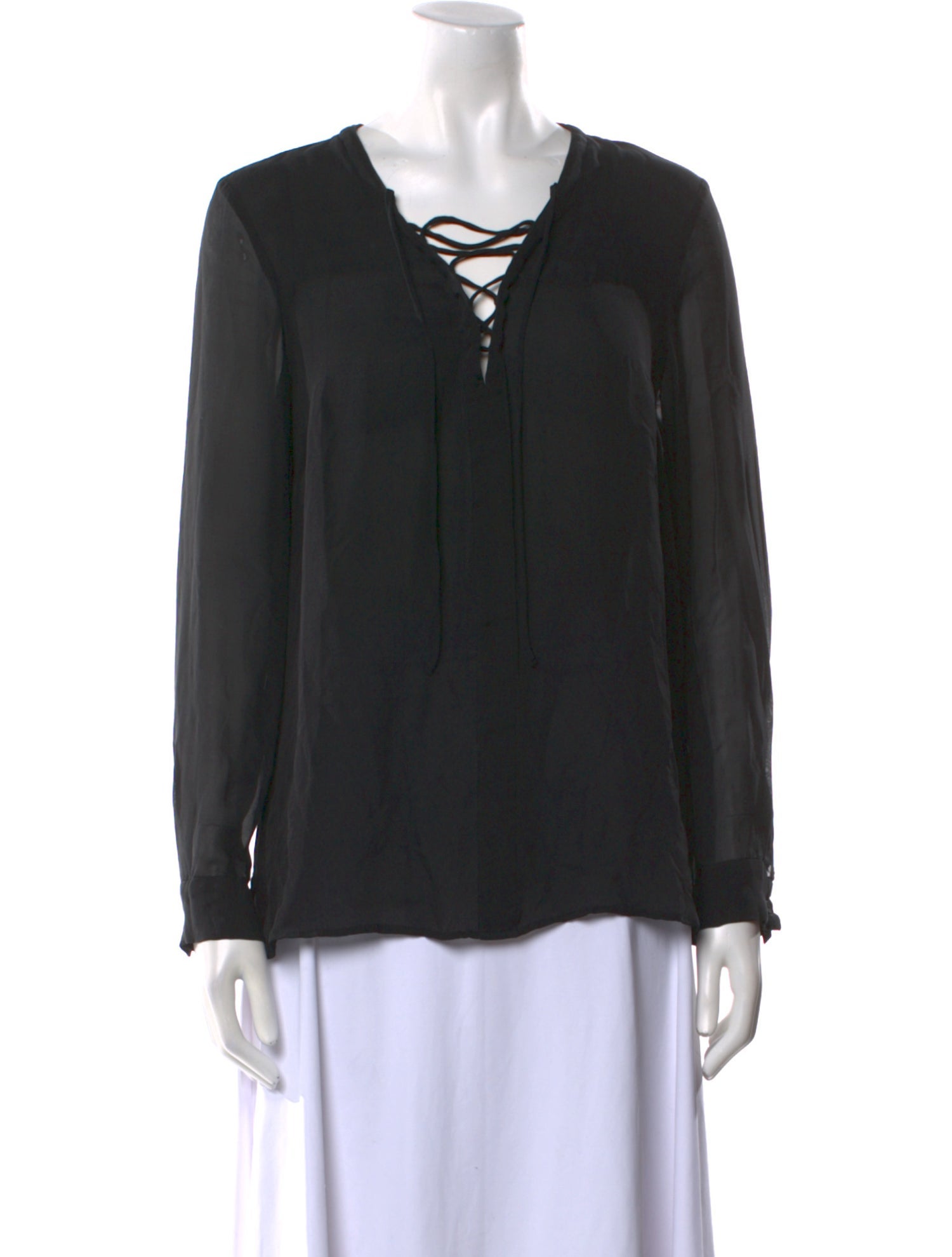 L'Agence Silk V-Neck Blouse