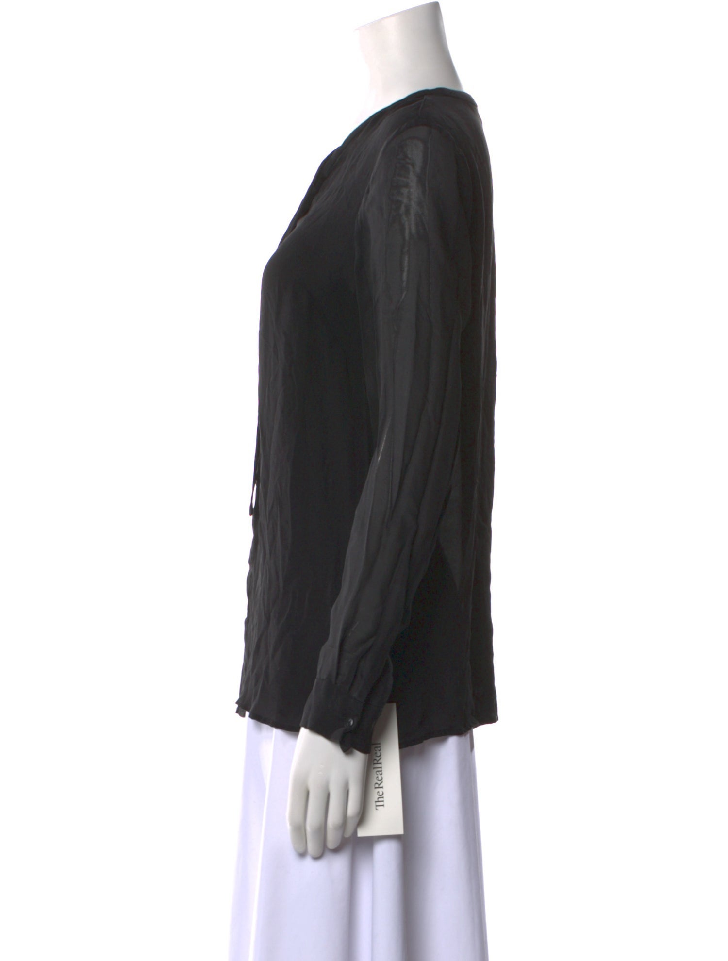 L'Agence Silk V-Neck Blouse