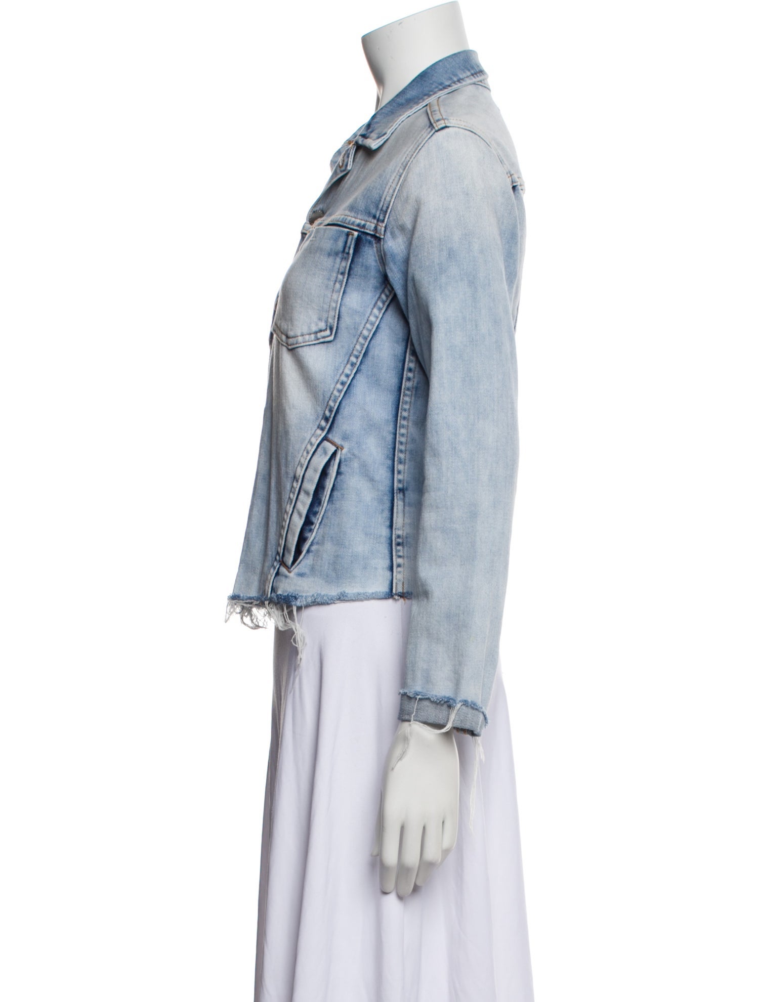 L'Agence Tie-Dye Print Denim Jacket