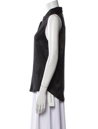 L'Agence Silk V-Neck Button-Up Top