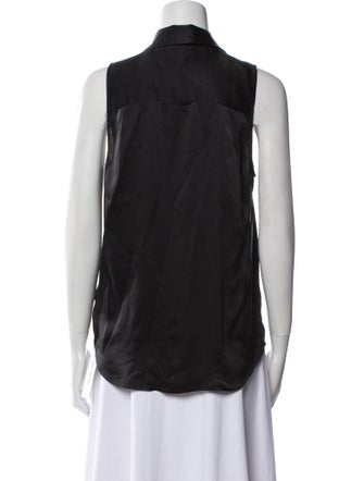 L'Agence Silk V-Neck Button-Up Top