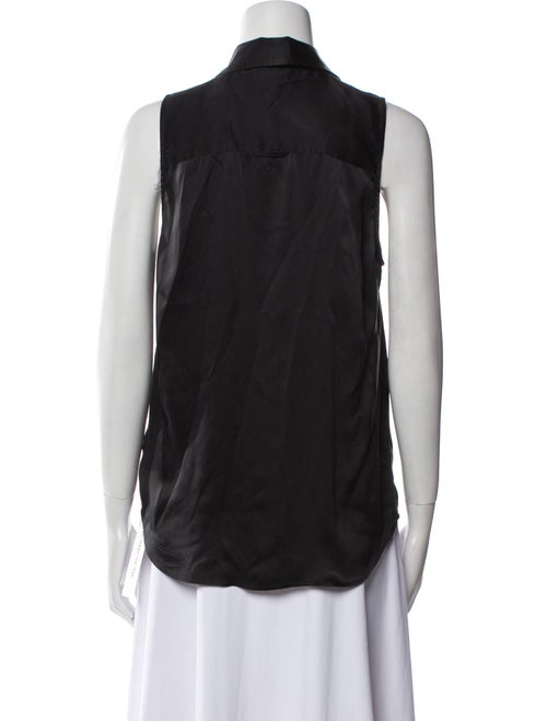 L'Agence Silk V-Neck Button-Up Top