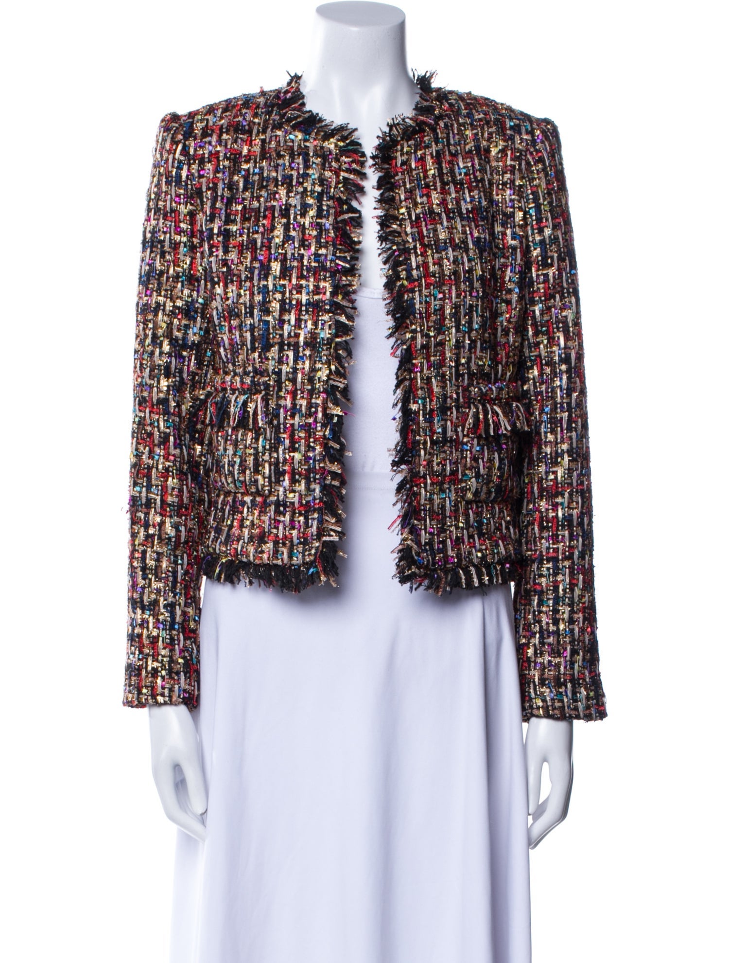 L'Agence Tweed Pattern Evening Jacket