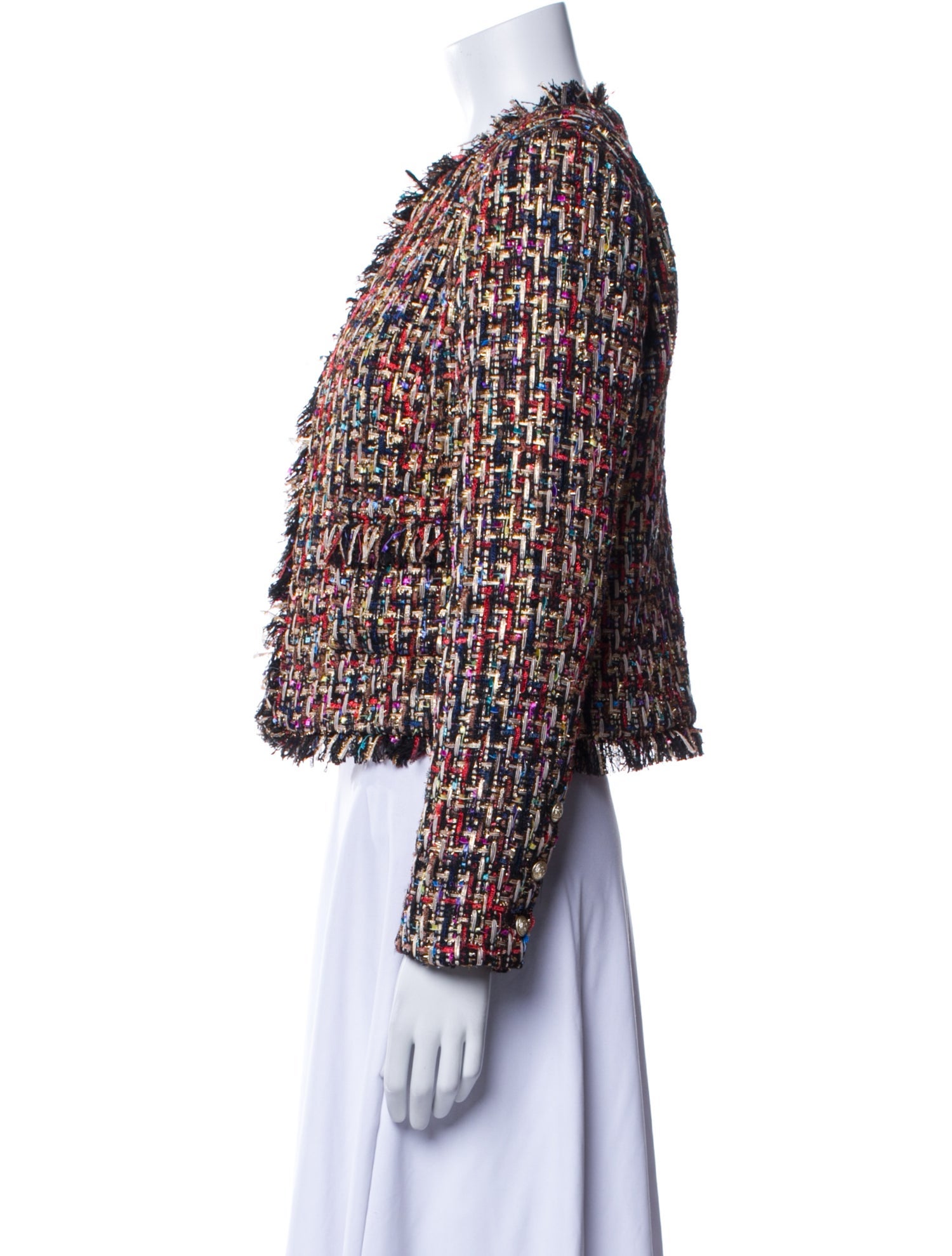 L'Agence Tweed Pattern Evening Jacket