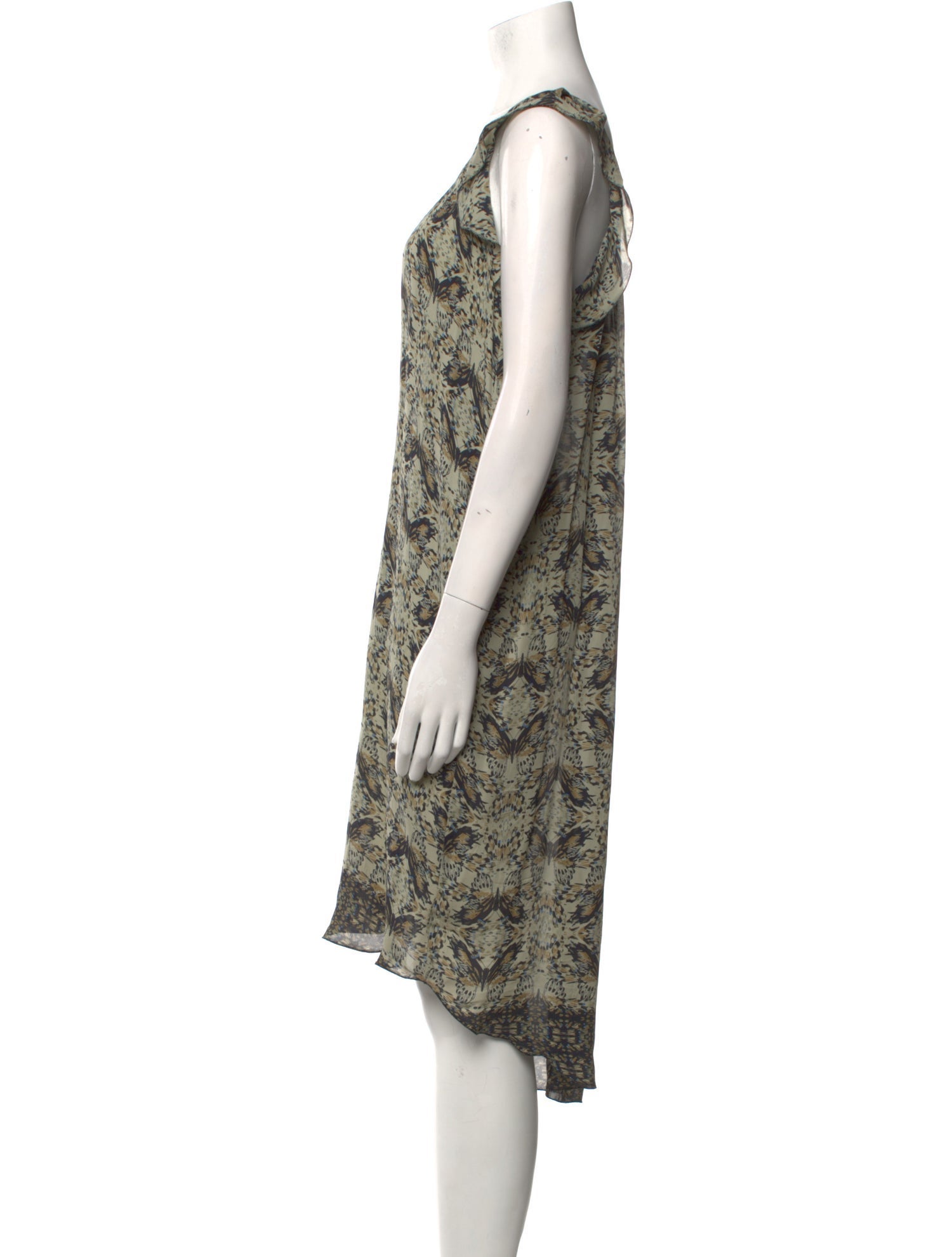 L'Agence Silk Midi Length Dress