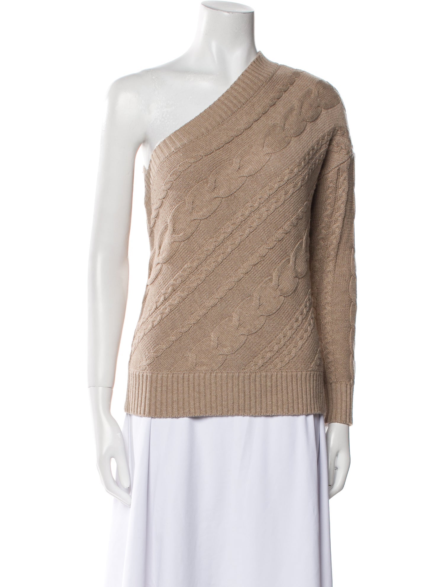 L'Agence Merino Wool One-Shoulder Sweater