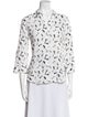 L'Agence Patterned Three-Quarter Sleeve Button-Up Top