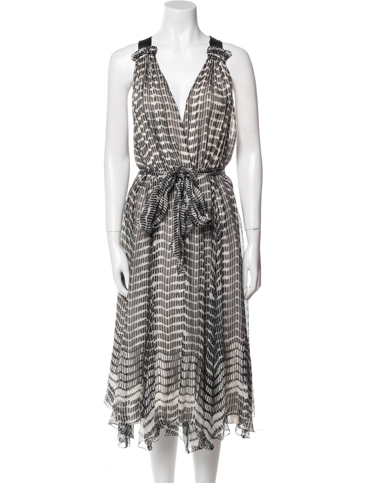 L'Agence Silk Knee-Length Dress