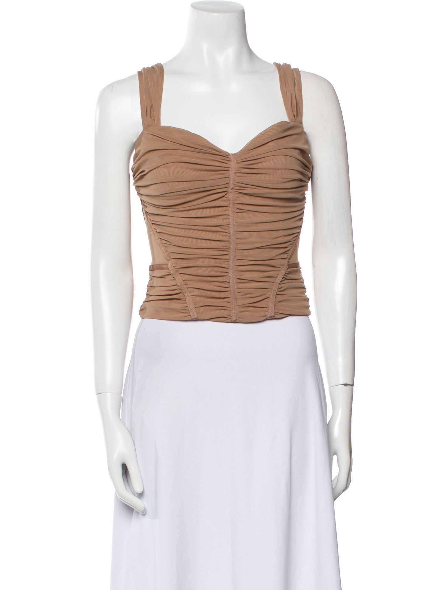 L'Agence Square Neckline Sleeveless Crop Top