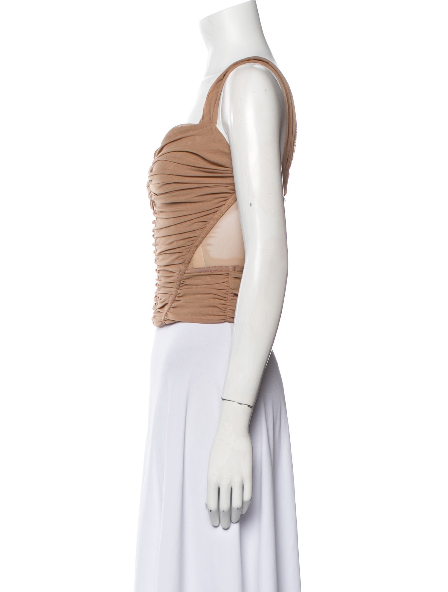 L'Agence Square Neckline Sleeveless Crop Top