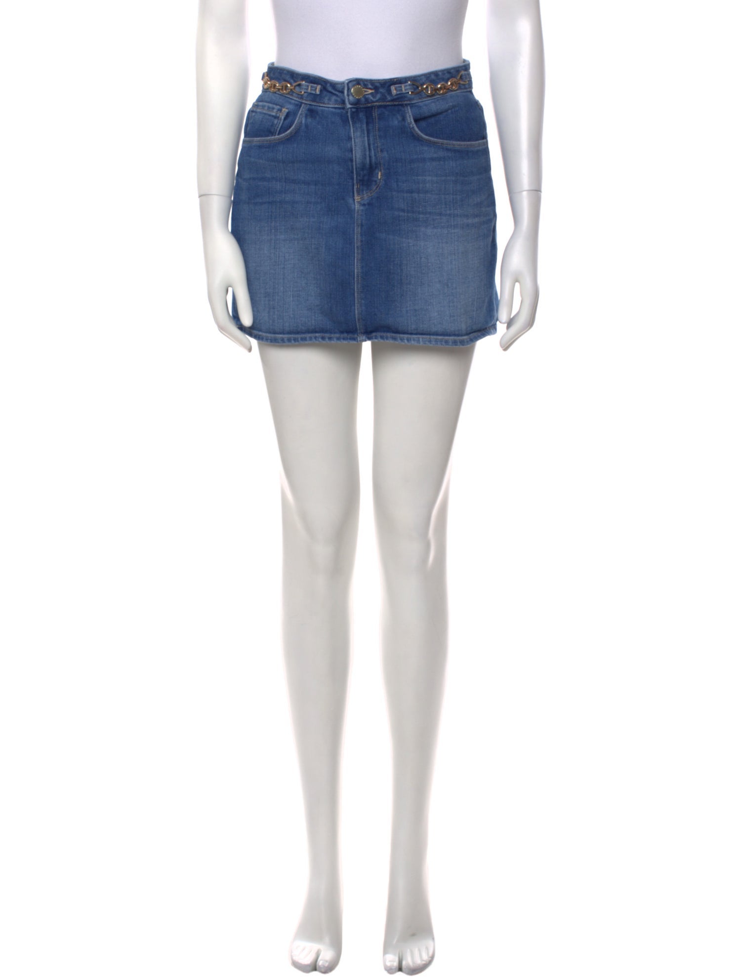 L'Agence Distressed Accents Mini Skirt