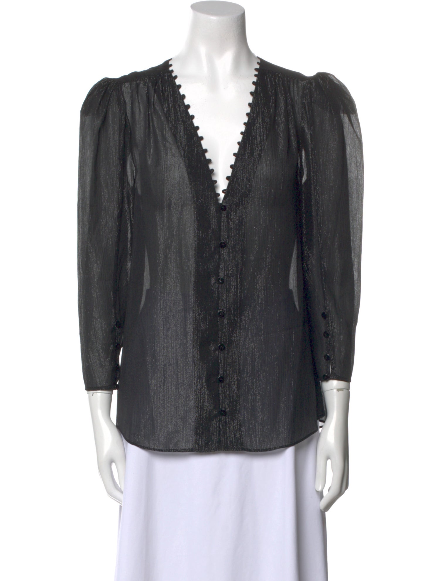 L'Agence V-Neck Three-Quarter Sleeve Blouse w/ Tags